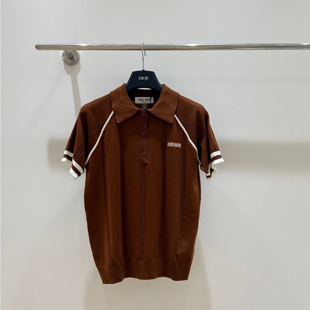 Miu Miu Chestnut Polo Shirt for Men